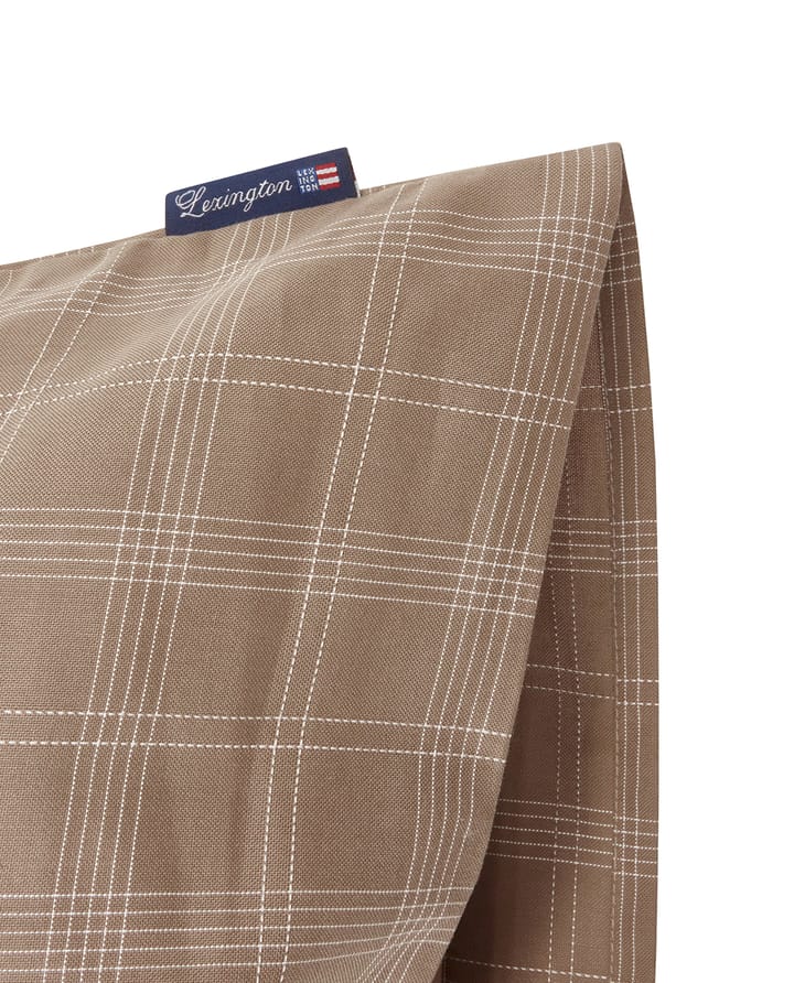 Checked Pin Point Oxford pudebetræk 50x90 cm, Brown Lexington