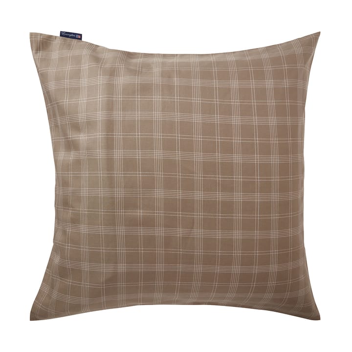 Checked Pin Point Oxford pudebetræk 65x65 cm, Brown Lexington