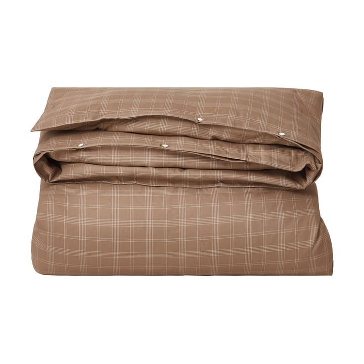 Checked Pin Point Oxford sengesæt 150x210 cm, Brown Lexington