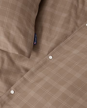 Checked Pin Point Oxford sengesæt 150x210 cm - Brown - Lexington