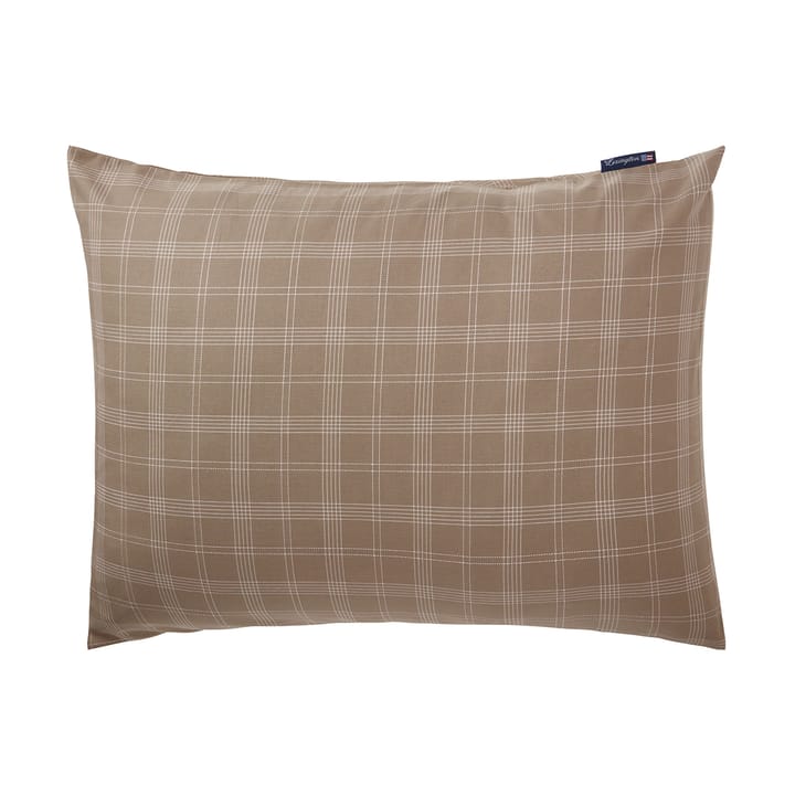 Checked Pinpoint Oxford pudebetræk 50x60 cm - Brown - Lexington