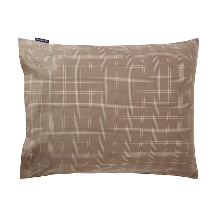 Checked Pinpoint Oxford pudebetræk 50x60 cm, Brown Lexington