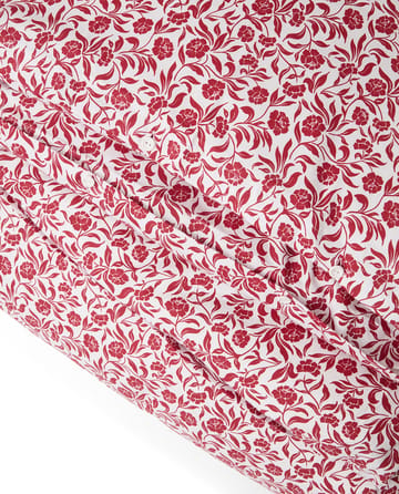 Flower printed cotton sateen sengesæt - Hvid-rød - Lexington