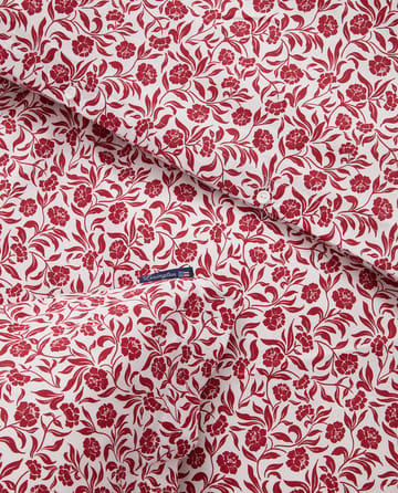 Flower printed cotton sateen sengesæt - Hvid-rød - Lexington