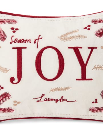 Joy organic cotton velvet pude 30x40 cm - Hvid-rød - Lexington