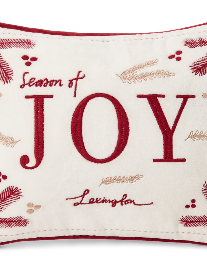 Joy organic cotton velvet pude 30x40 cm, Hvid-rød Lexington