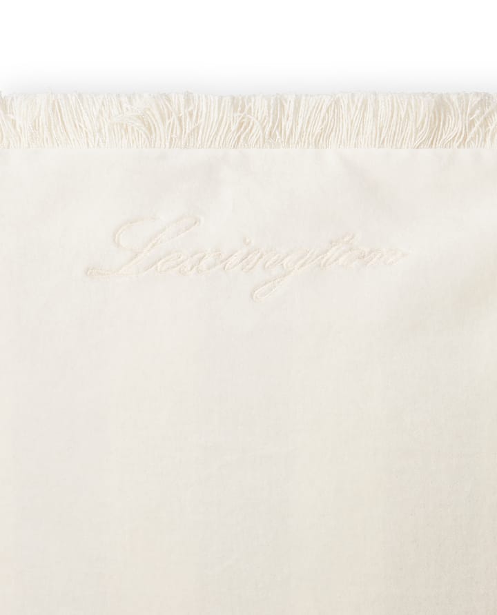 Organic cotton velvet fringe pudebetræk 50x50 cm, Hvid Lexington