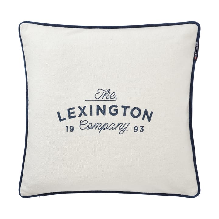 Printed Logo Recycled Cotton pudebetræk 50x50 cm - White - Lexington