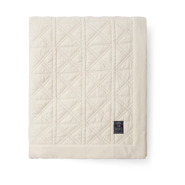 Quilted organic cotton velvet sengetæppe 260x240 cm, Hvid Lexington