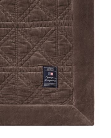 Rattan Quilted Velvet sengetæppe 160x240 cm - Brown - Lexington