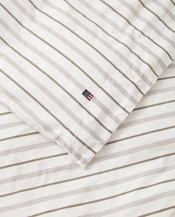 Striped Cotton Poplin sengesæt 150x210 cm - White - Lexington