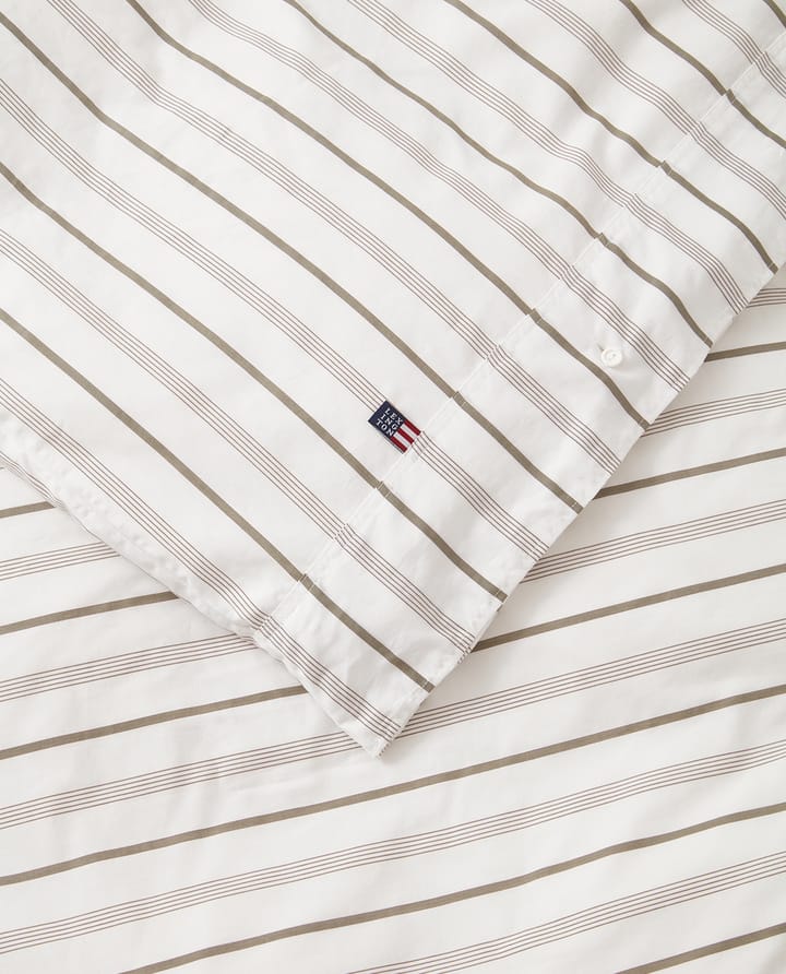 Striped Cotton Poplin sengesæt 150x210 cm, White Lexington