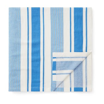 Striped Linen Cotton dug 150x250 cm - Blå/Hvid - Lexington