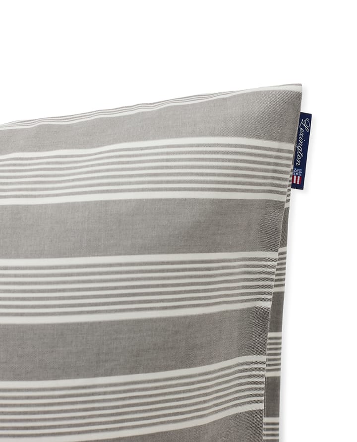 Striped Lyocell Cotton pudebetræk 50x60 cm, Gray/White Lexington