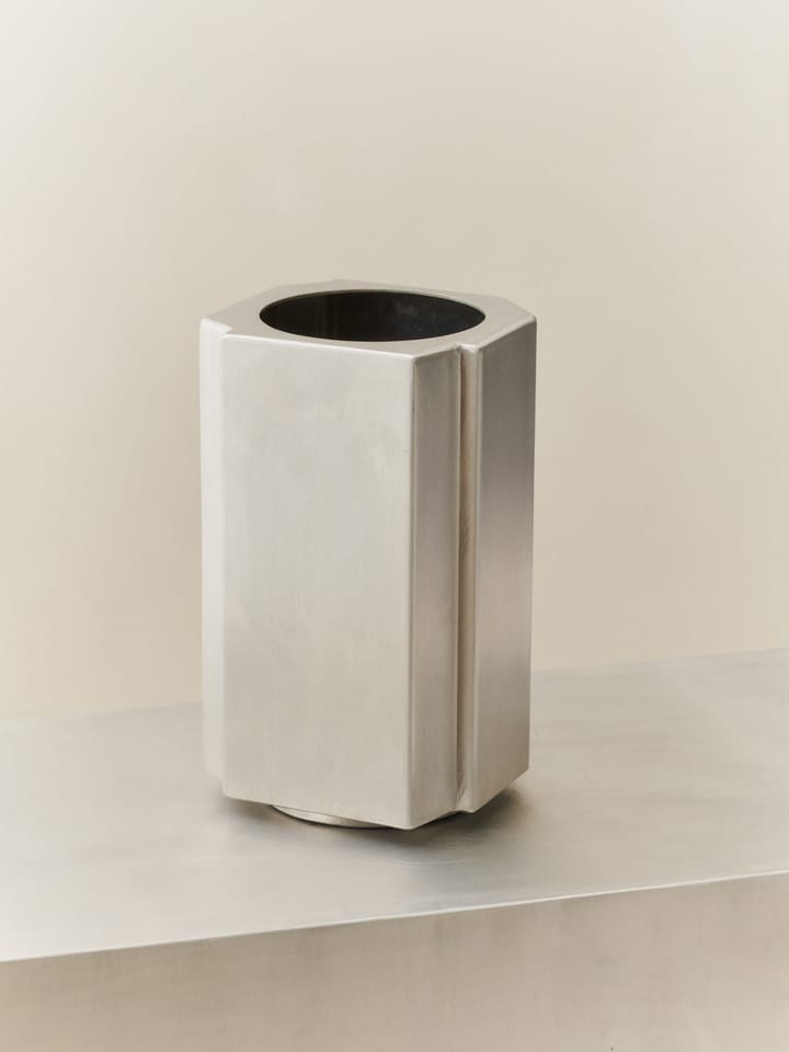 Funki krukke S 36 cm, Brushed Aluminium Louise Roe