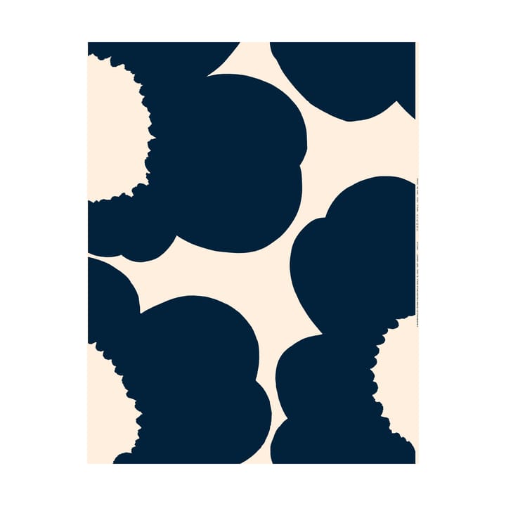 Iso Unikko stof bomuldssatin - Cotton-dark navy - Marimekko