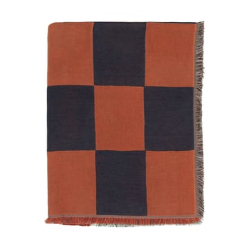 Kukko ja Kana plaid 130x170 cm - Off white- dark blue-Orange red - Marimekko