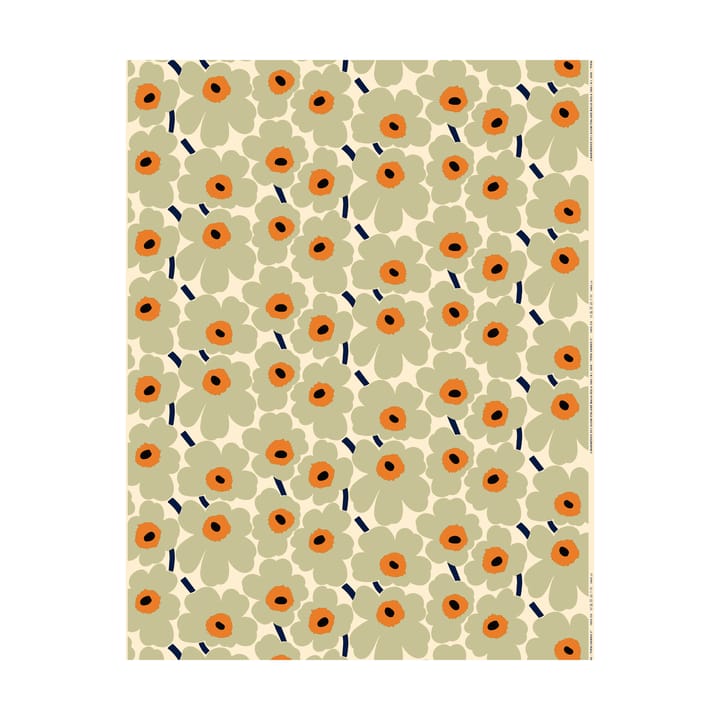 Pieni Unikko stof bomuld - Salvia-warm orange - Marimekko