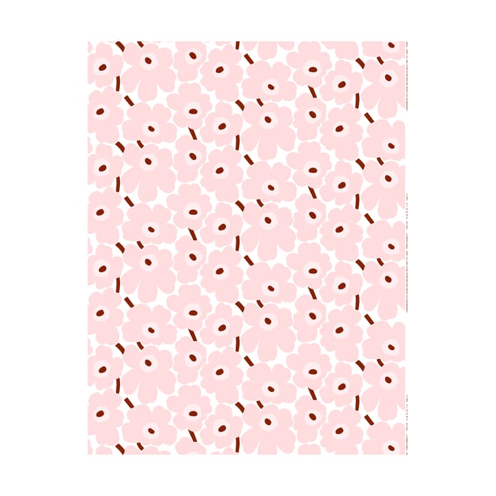 Pieni Unikko stof bomuld - White-pink-chestnut - Marimekko