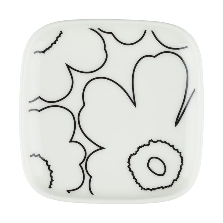 Piirto Unikko asiet 10x10 cm - White-black - Marimekko