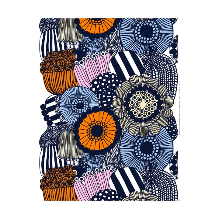 Siirtolapuutarha tekstil - White-yellow-orange-light blue - Marimekko