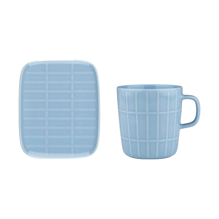 Tiiliskivi kop 40 cl + tallerken 12x15 cm - Light blue - Marimekko