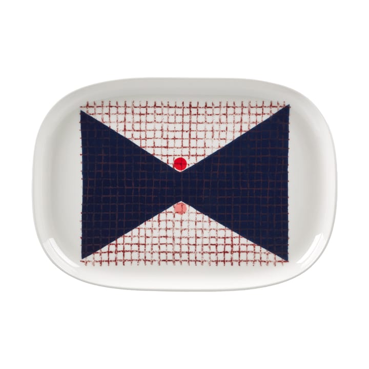 Tomina serveringsfad 25,5x36 cm - White-dark blue - Marimekko