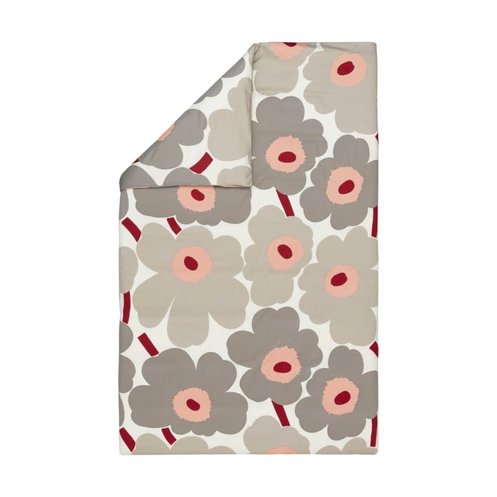 Unikko dynebetræk satin 150x210 cm - Off white-warm grey-pink - Marimekko