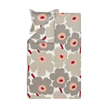 Unikko dynebetræk satin 150x210 cm - Off white-warm grey-pink - Marimekko