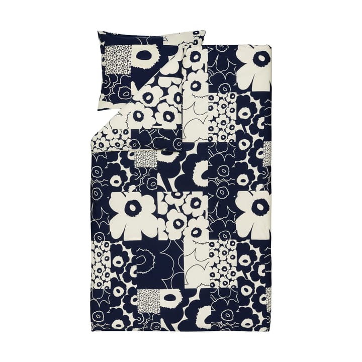 Unikko kollaasi dynebetræk 150x210 cm, Off-white-dark blue Marimekko