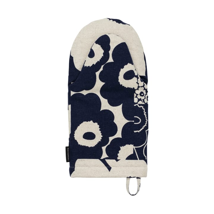 Unikko kollaasi grydehandske, Linen-dark navy Marimekko