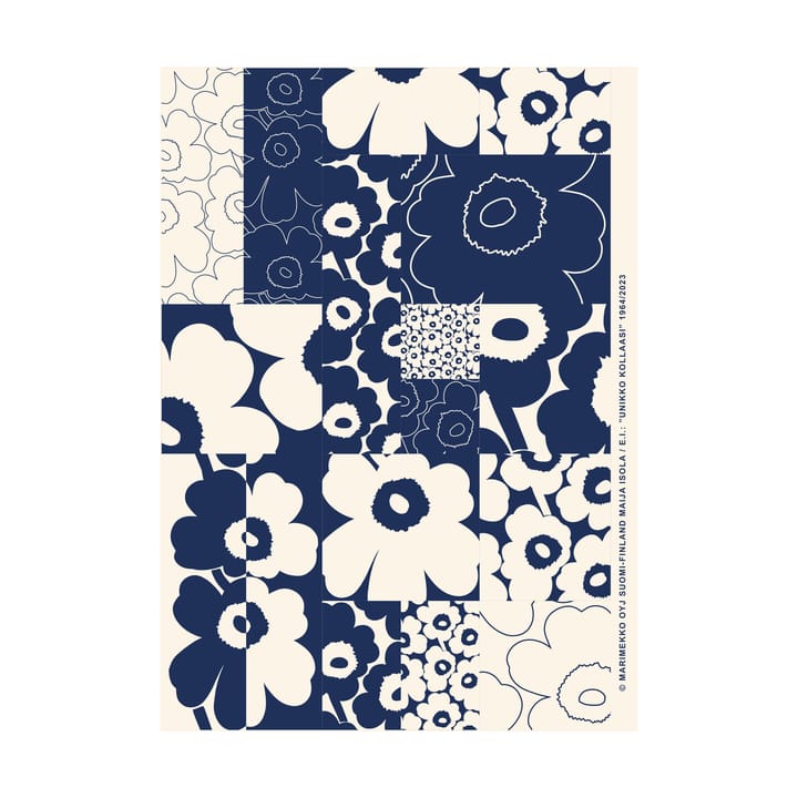 Unikko kollaasi plakat 50x70 cm - Off-white-dark blue - Marimekko