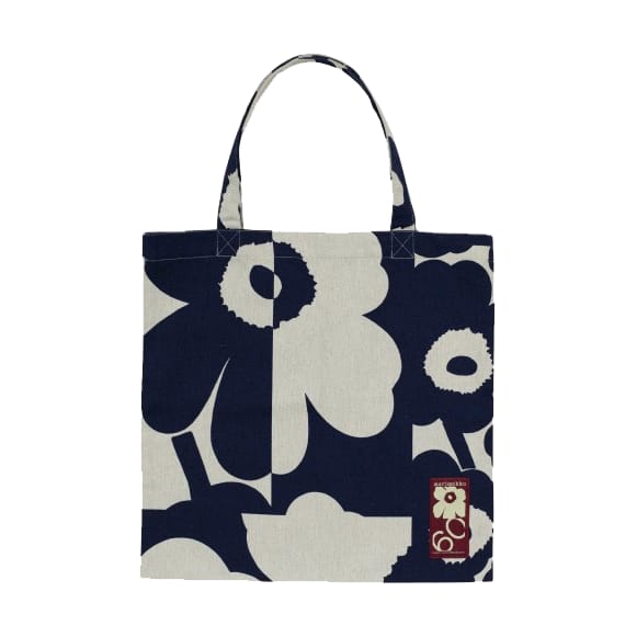 Unikko kollaaso taske 44x43 cm, Linen-dark blue Marimekko