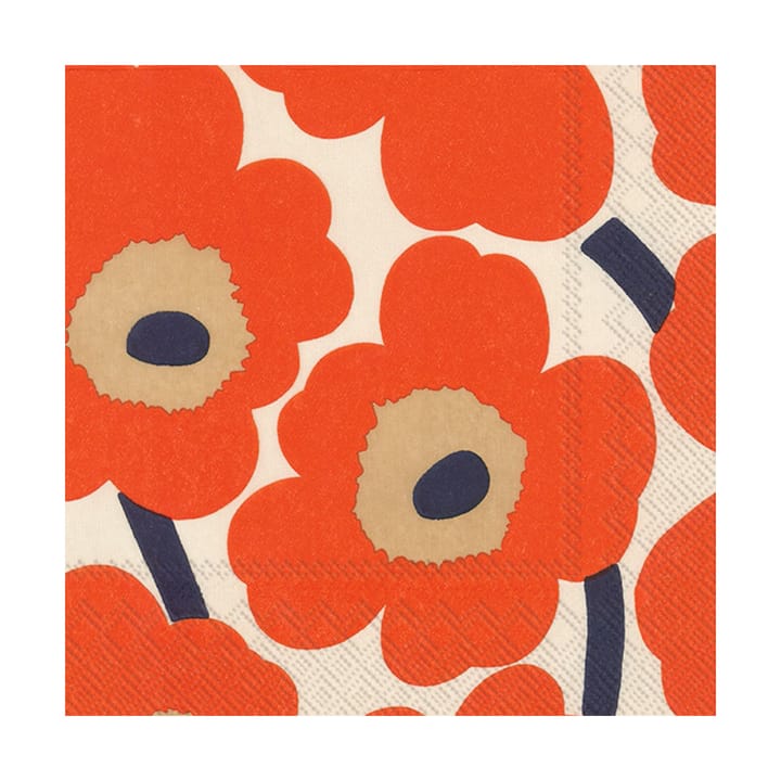 Unikko servietter 33x33 cm 20-pak - Cream-red - Marimekko