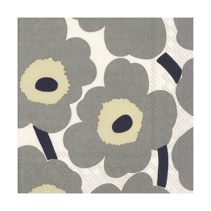 Unikko servietter 33x33 cm 20-pak - Grey-white - Marimekko