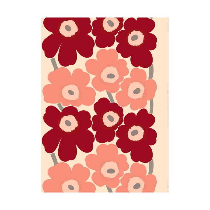 Unikko stof, Dark cherry-rosa Marimekko