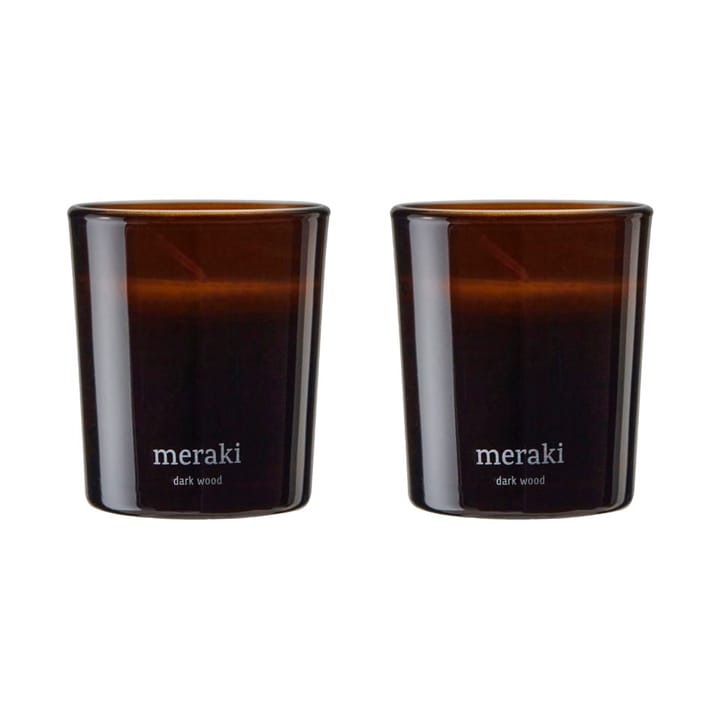 Meraki duftlys 12 timer 2-pak - Dark wood - Meraki