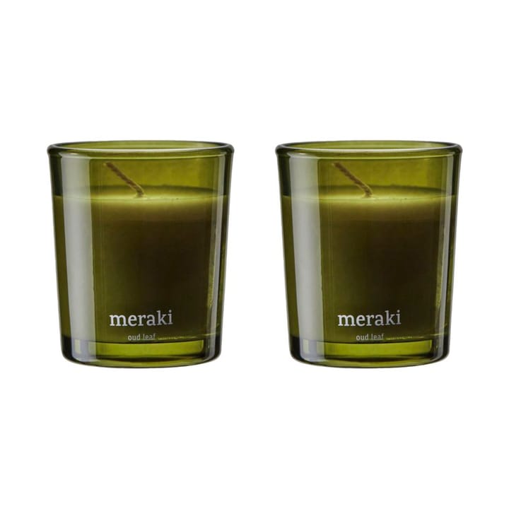 Meraki duftlys 12 timer 2-pak, Oud leaf Meraki