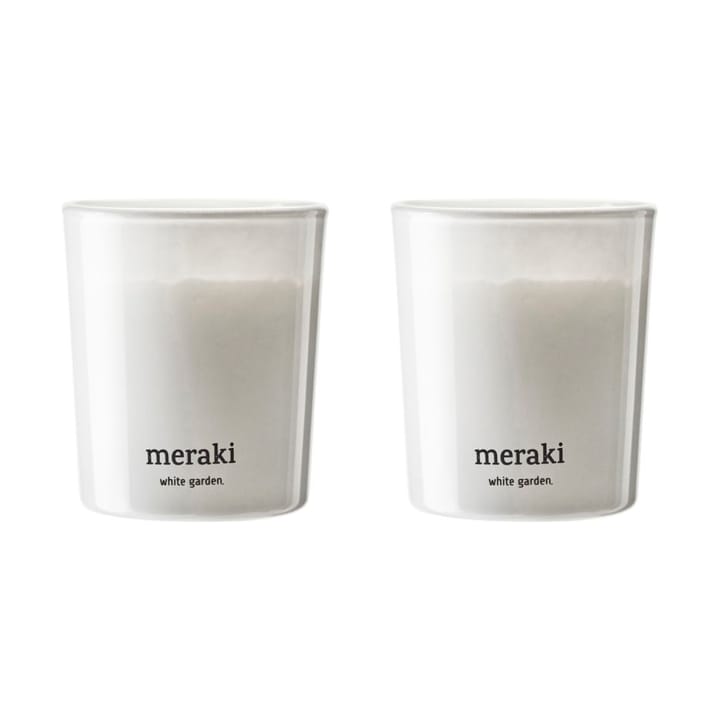 Meraki duftlys 12 timer 2-pak, White garden Meraki