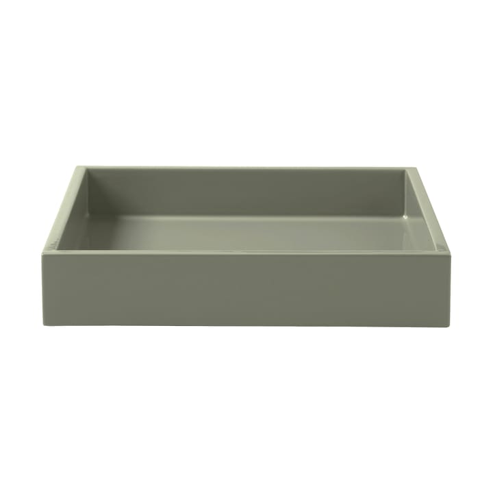 Lux lakeret dekorationsbakke 19x19x3,5 cm - Sage - Mojoo