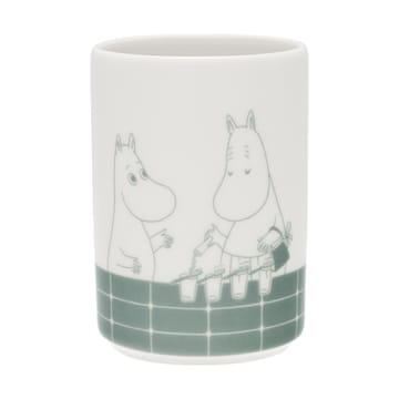 Mumi tandbørsteholder - Badestund grøn-hvid - Moomin Arabia