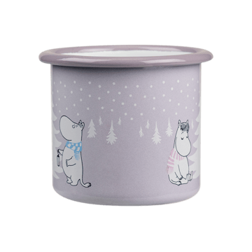 Moomin emaljekrus 25 cl - Snowfall - Muurla