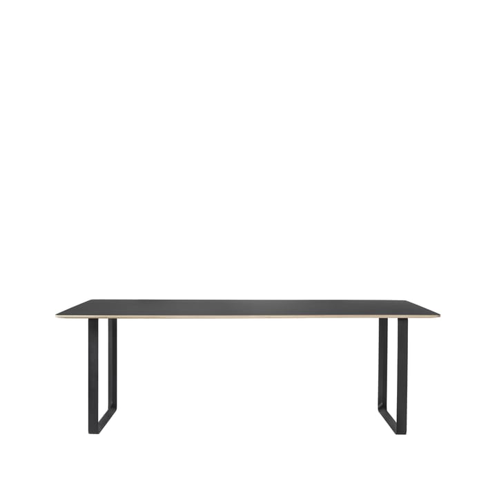 70/70 spisebord 225x90 cm - Black linoleum/Plywood/Black - Muuto