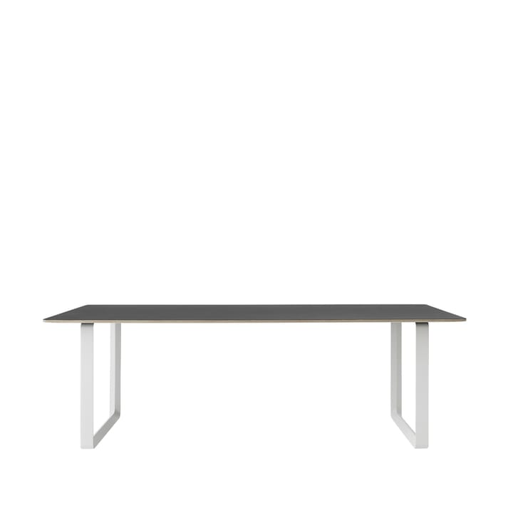 70/70 spisebord 225x90 cm - Black linoleum/Plywood/White - Muuto