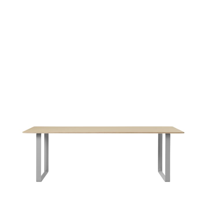 70/70 spisebord 225x90 cm - Oak veneer/Plywood/Grey - Muuto