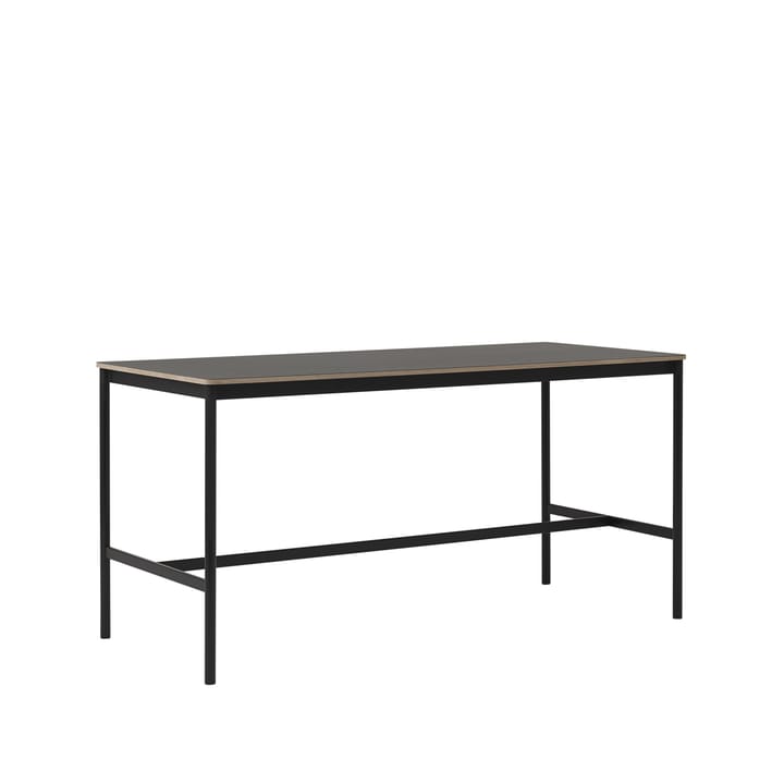 Base High barbord - black linoleum, sort understel, krydsfinérkant, B85 L190 H95 - Muuto