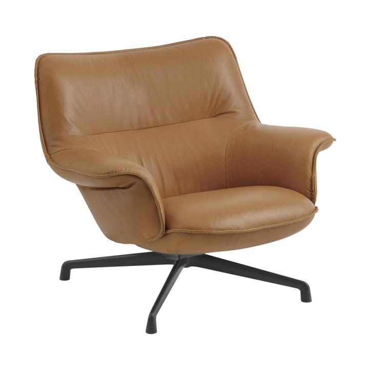 Doze lænestol lav swivel base - Refine leather cognac-black - Muuto