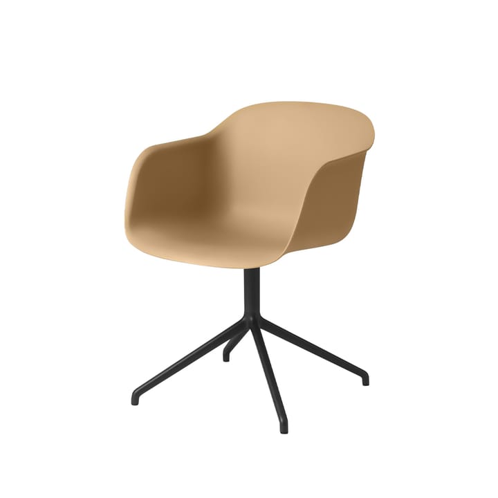 Fiber armchair drejebase med retur kontorsstol - Ochre-anthracite black - Muuto