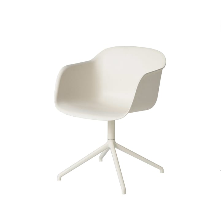 Fiber armchair drejebase med retur kontorsstol - white, hvidt stel - Muuto