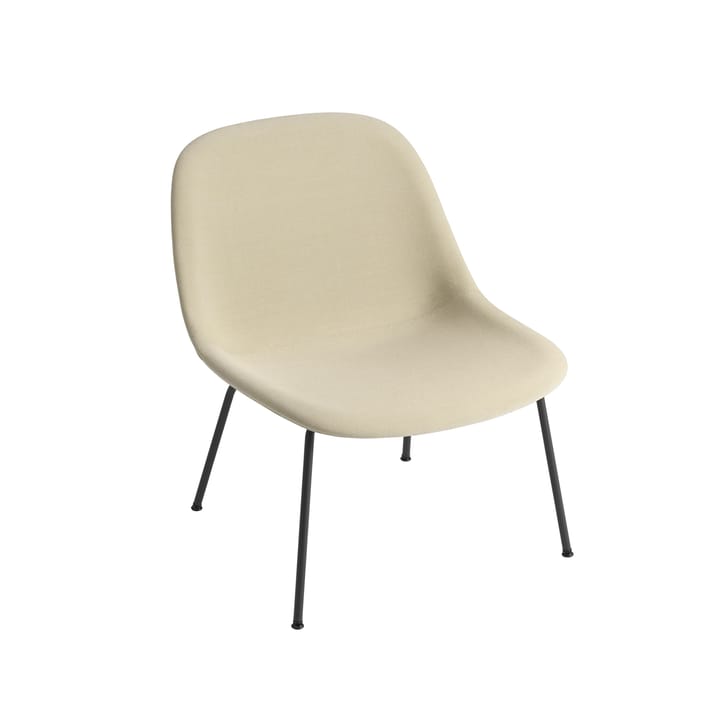 Fiber Lounge stol med stålben - beige, sort - Muuto